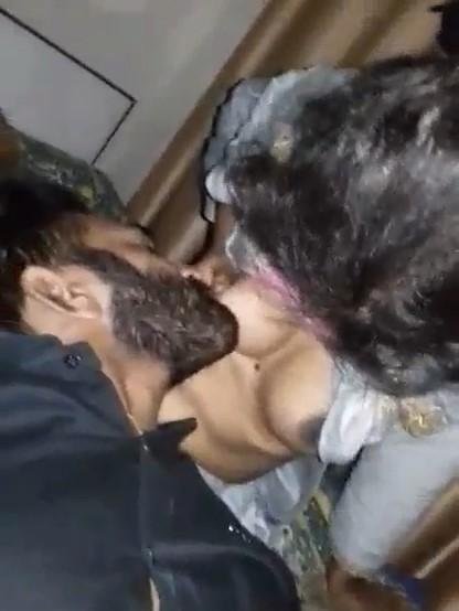 Desi Cpl Romance And Boob Sucking Desi New Semi Nude Masked No